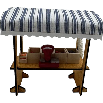 Miniature - Étal de Marché Miniature en Bois 1:24 – Légumes Peints à la Main