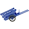 Charrette miniature bleue en bois avec roues en laiton