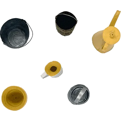 Ensemble de pots miniatures jaunes