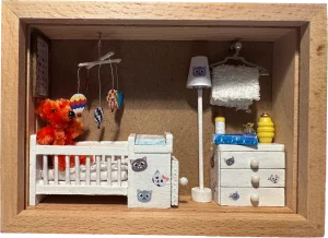 vitrine miniature naissance de bébé